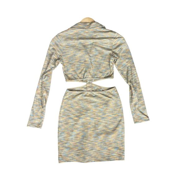 Mable Mini Dress Size S Keira Y2K Cut Out Ribbed Bodycon Long Sleeve Rave - Picture 8 of 12